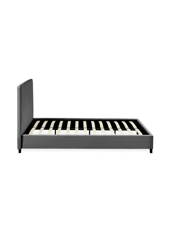 Aylen Upholstered Bed – Colour & Size Options – Dark Grey Linen, King – alternate view