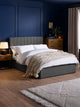 Aylen Upholstered Ottoman Storage Bed – Colour & Size Options – Dark Grey Linen, Double – main view