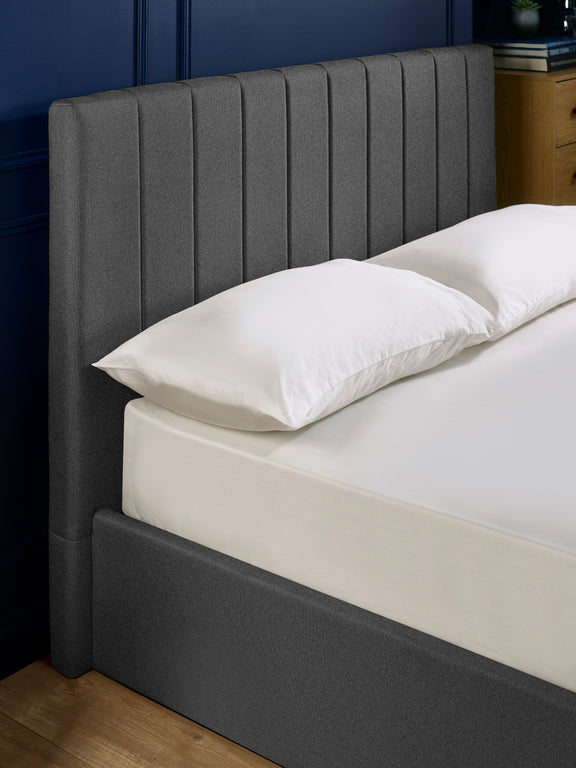 Aylen Upholstered Ottoman Storage Bed – Colour & Size Options – Dark Grey Linen, Double – alternate view
