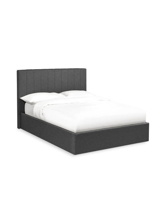 Aylen Upholstered Ottoman Storage Bed – Colour & Size Options – Dark Grey Linen, King – alternate view
