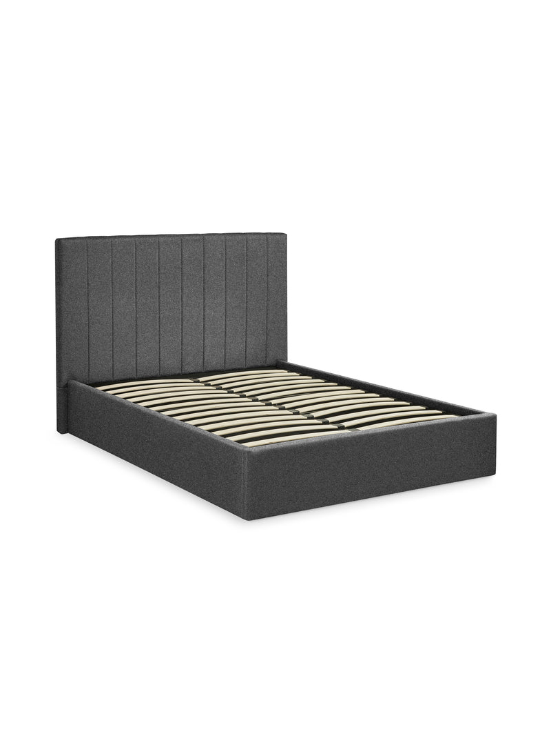 Aylen Upholstered Ottoman Storage Bed – Colour & Size Options – Dark Grey Linen, King – alternate view