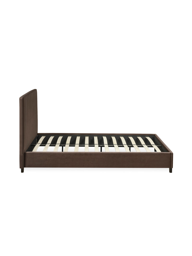 Aylen Upholstered Bed – Colour & Size Options – Chocolate Velvet, Small Double – alternate view