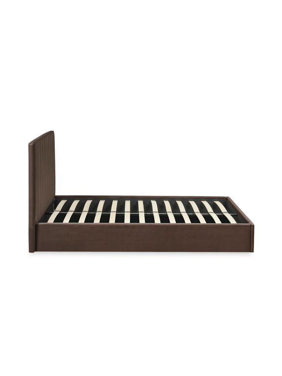 Aylen Upholstered Ottoman Storage Bed – Colour & Size Options – Chocolate Velvet, King – alternate view