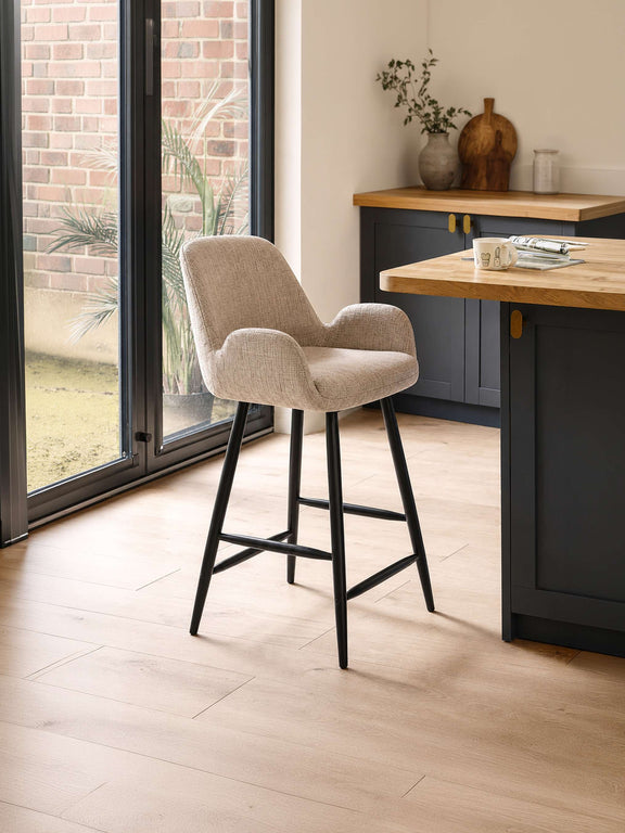 Barley Cookies & Cream Chenille Bar Stool – front view
