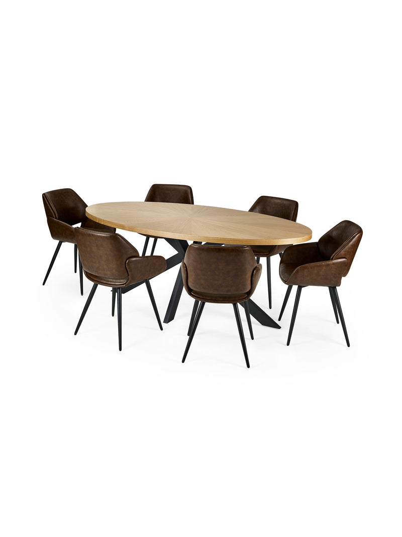 Bondi Oak Effect Oval 4–6 Seater Dining Table – alternate view
