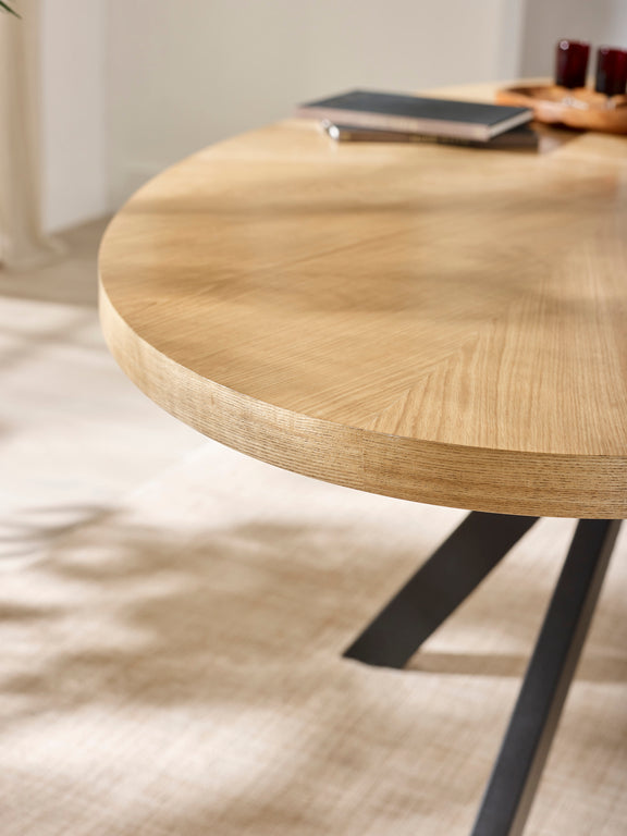 Bondi Oak Effect Oval 4–6 Seater Dining Table – alternate view