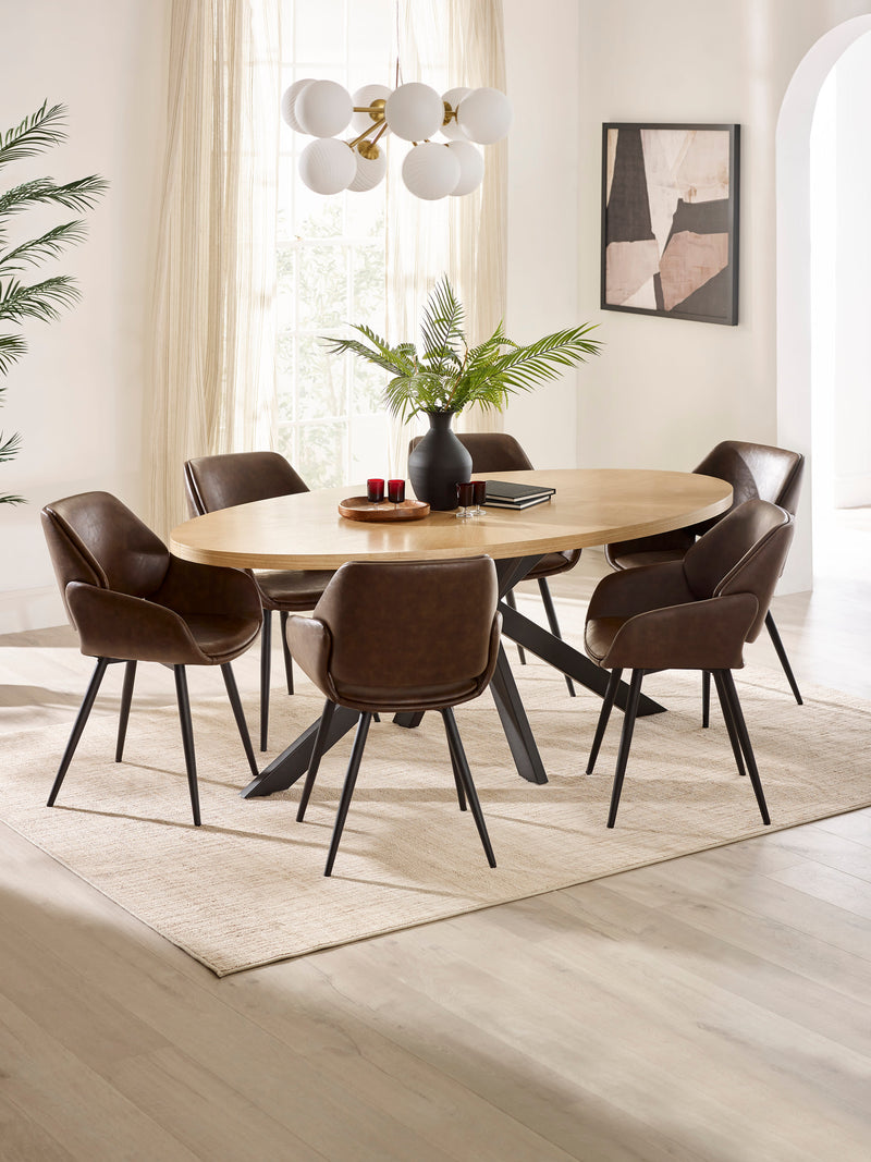 Bondi Oak Effect Oval 4–6 Seater Dining Table – alternate view