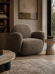 Bramley Chocolate Chenille Swivel Accent Chair – front view