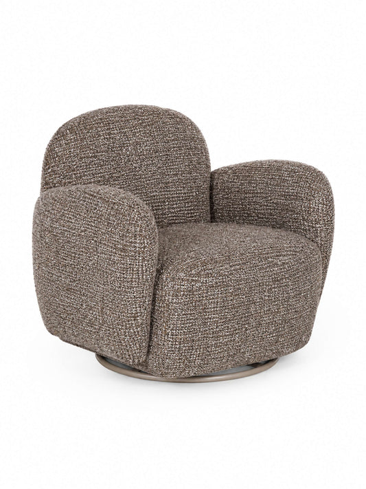 Bramley Chocolate Chenille Swivel Accent Chair – alternate view