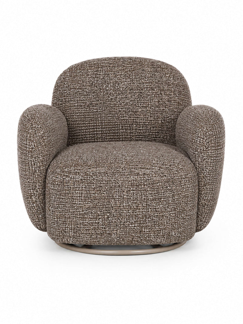 Bramley Chocolate Chenille Swivel Accent Chair – alternate view