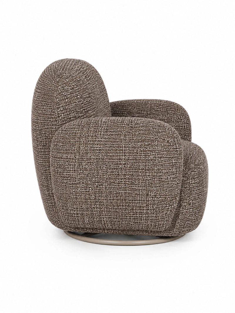 Bramley Chocolate Chenille Swivel Accent Chair – alternate view