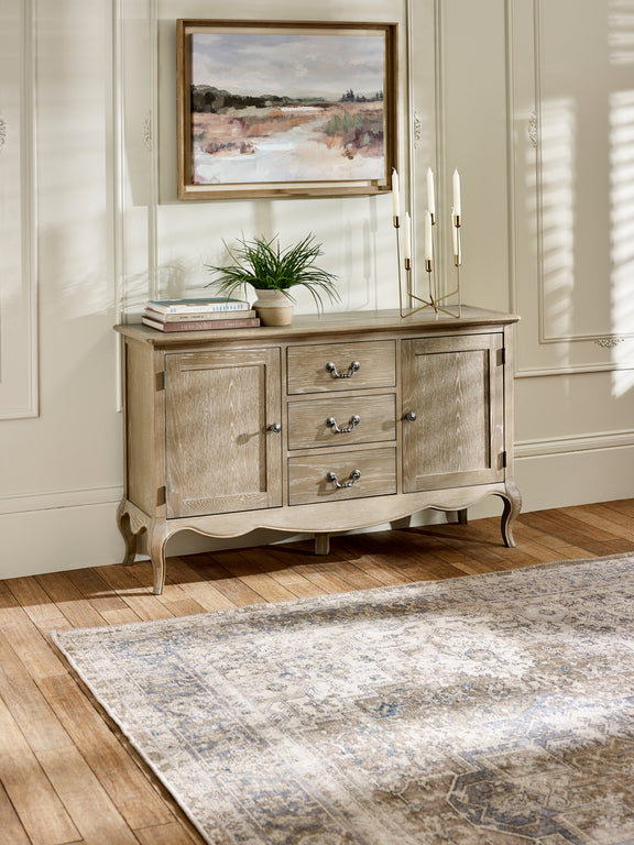 Camille French Style 2 Door 2 Drawer Sideboard – Limed Oak – main view