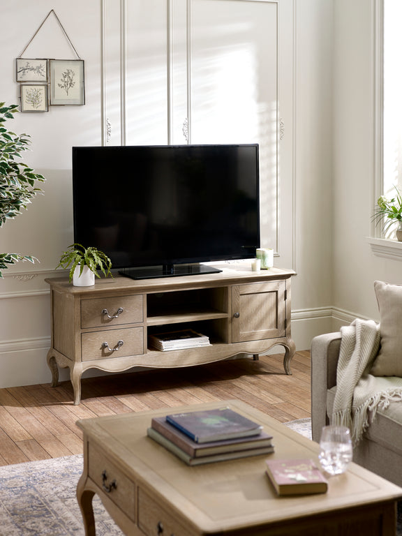 Camille French Style TV Unit – Limed Oak – main view