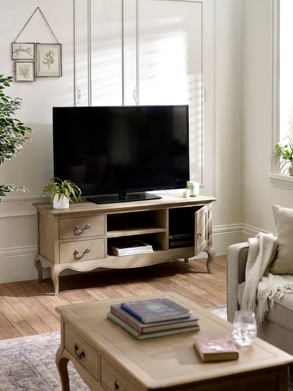 Camille French Style TV Unit – Limed Oak – alternate view
