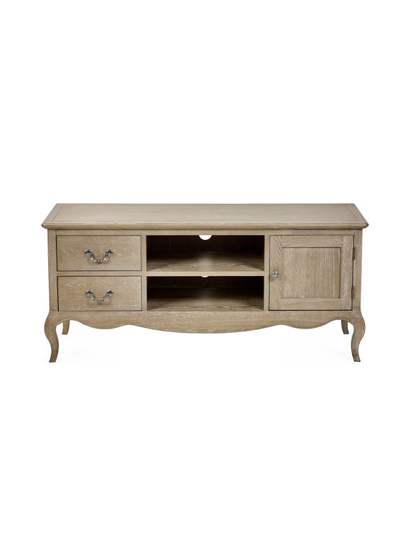 Camille French Style TV Unit – Limed Oak – alternate view