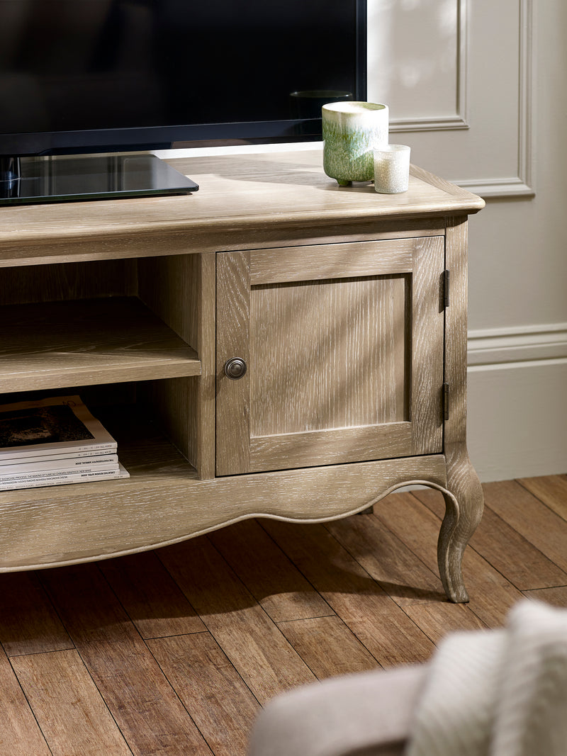 Camille French Style TV Unit – Limed Oak – alternate view