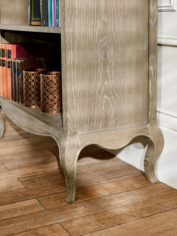Camille French Style Tall Bookcase with Drawers – Limed Oak – alternate view