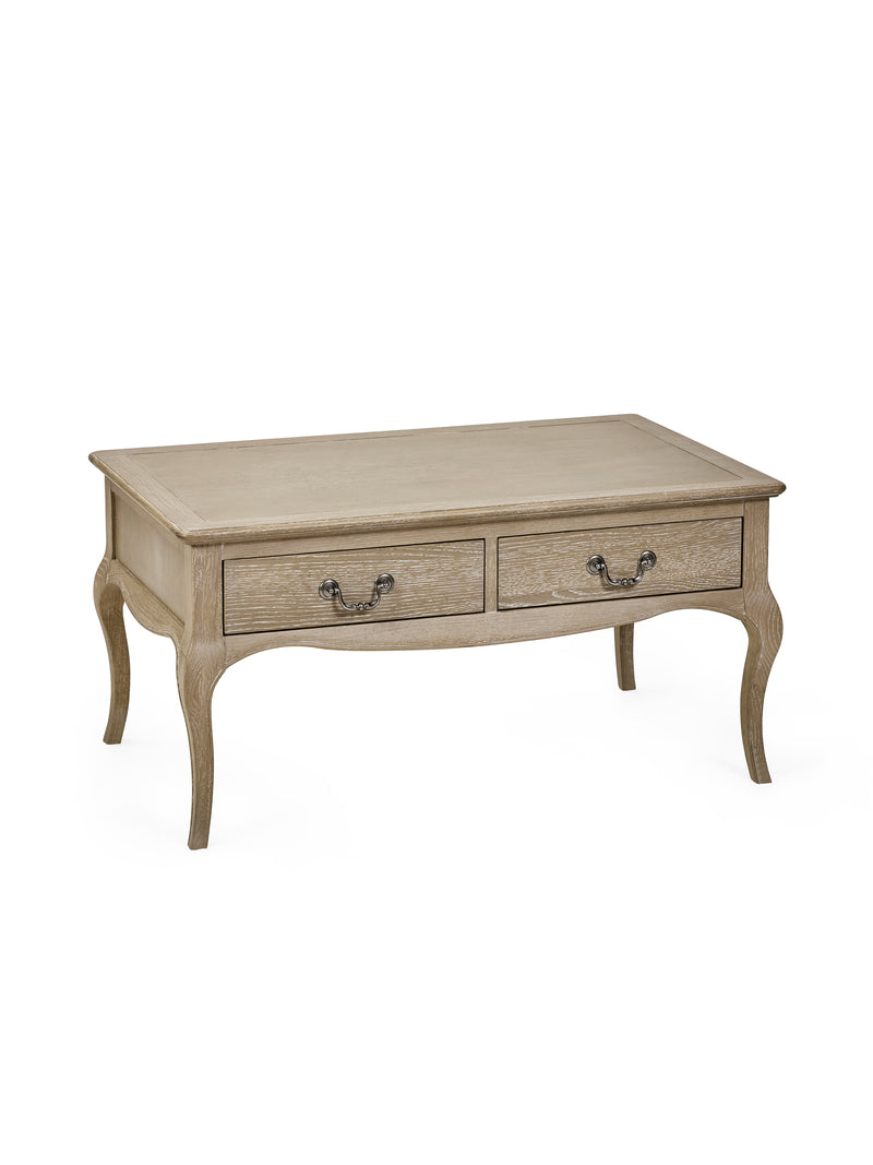Camille French Style Rectangular Coffee Table – Limed Oak – alternate view