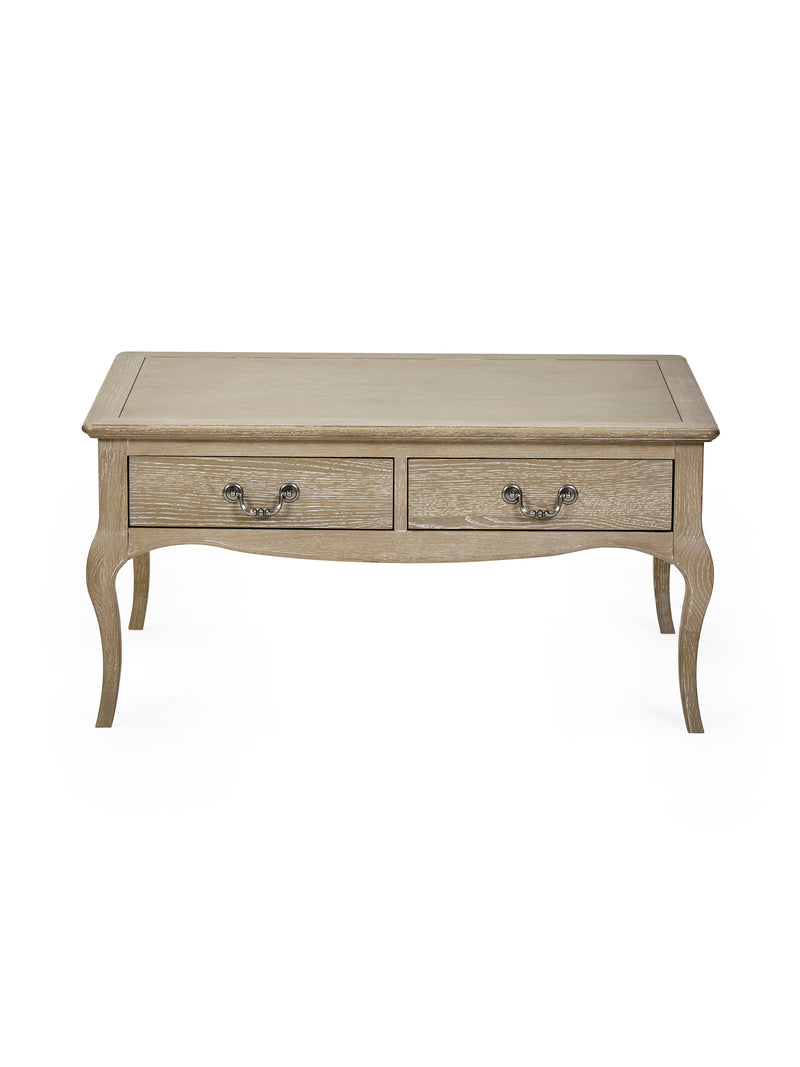 Camille French Style Rectangular Coffee Table – Limed Oak – alternate view