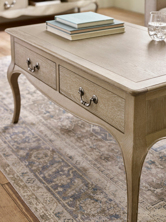 Camille French Style Rectangular Coffee Table – Limed Oak – alternate view