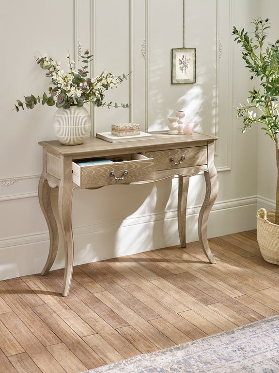 Camille Console Table – Limed Oak – alternate view