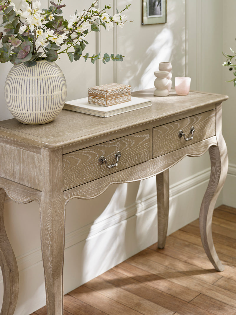 Camille Console Table – Limed Oak – alternate view