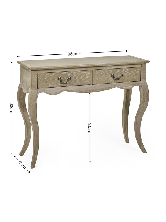 Camille Console Table – Limed Oak – alternate view