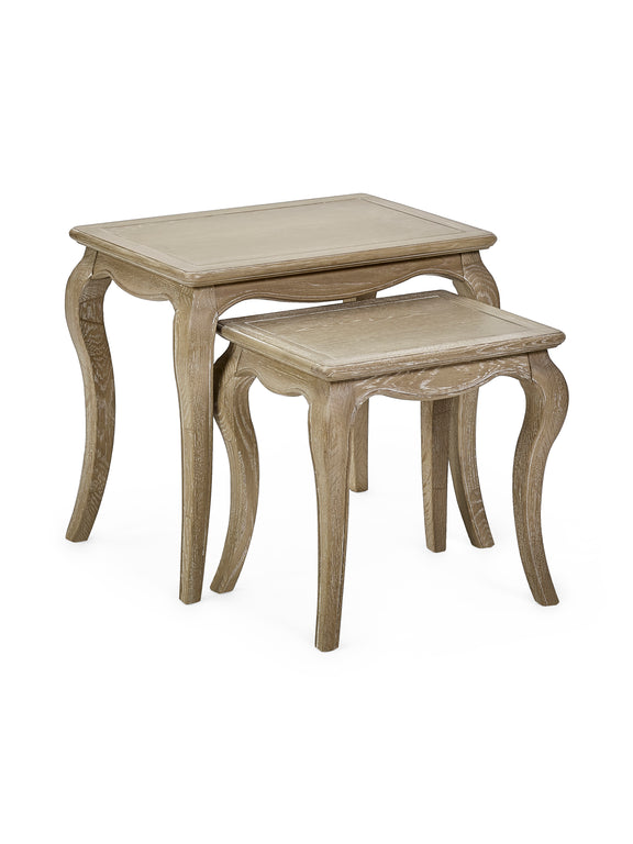 Camille Nesting Tables – Limed Oak – alternate view