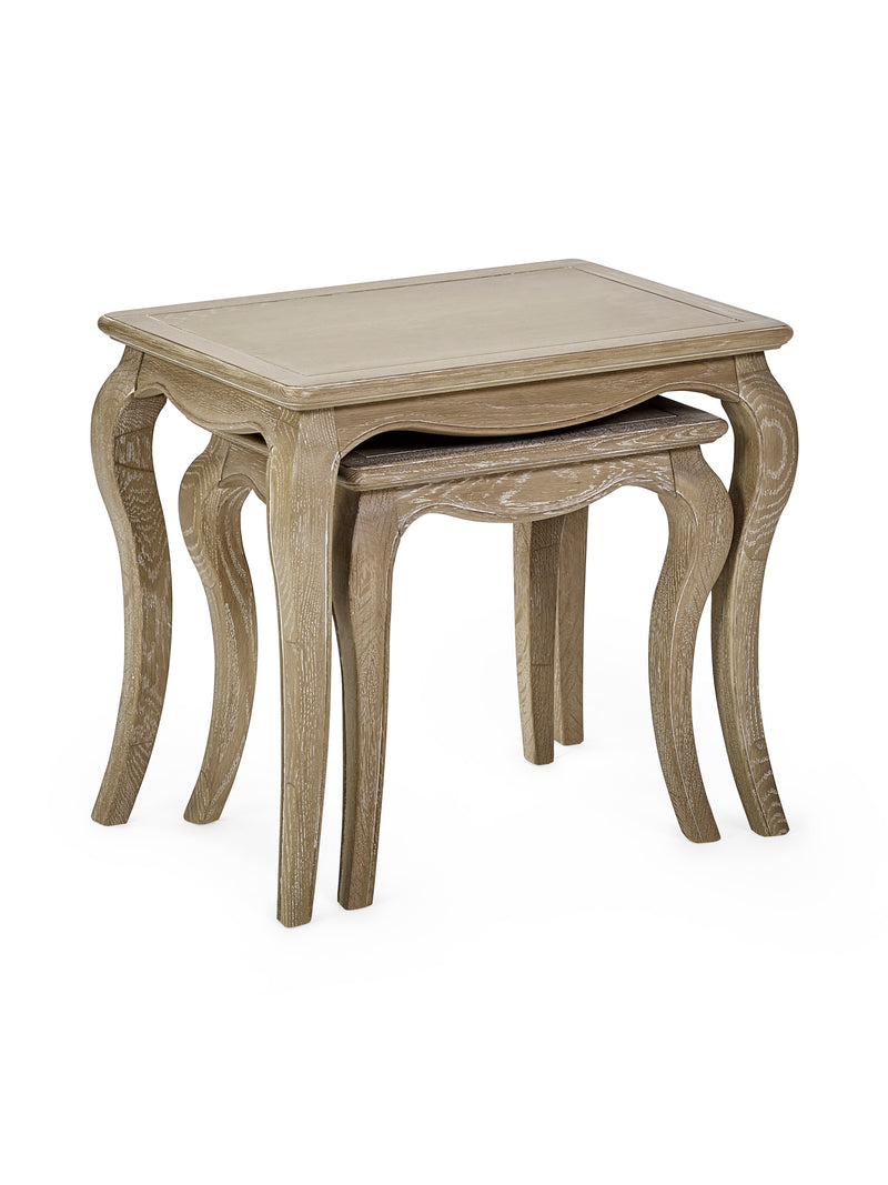 Camille Nesting Tables – Limed Oak – alternate view