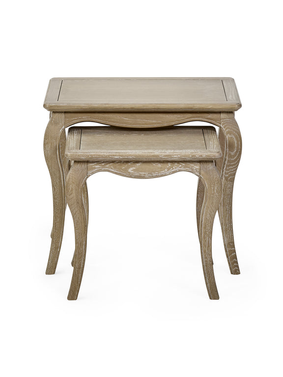 Camille Nesting Tables – Limed Oak – alternate view