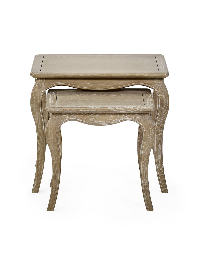 Camille Nesting Tables – Limed Oak – alternate view