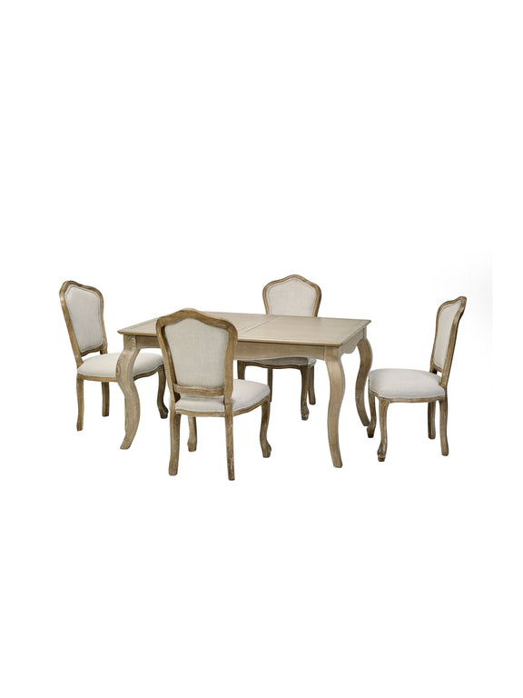 Camille French Style Rectangular 4–6 Seater Extending Dining Table – Limed Oak – alternate view