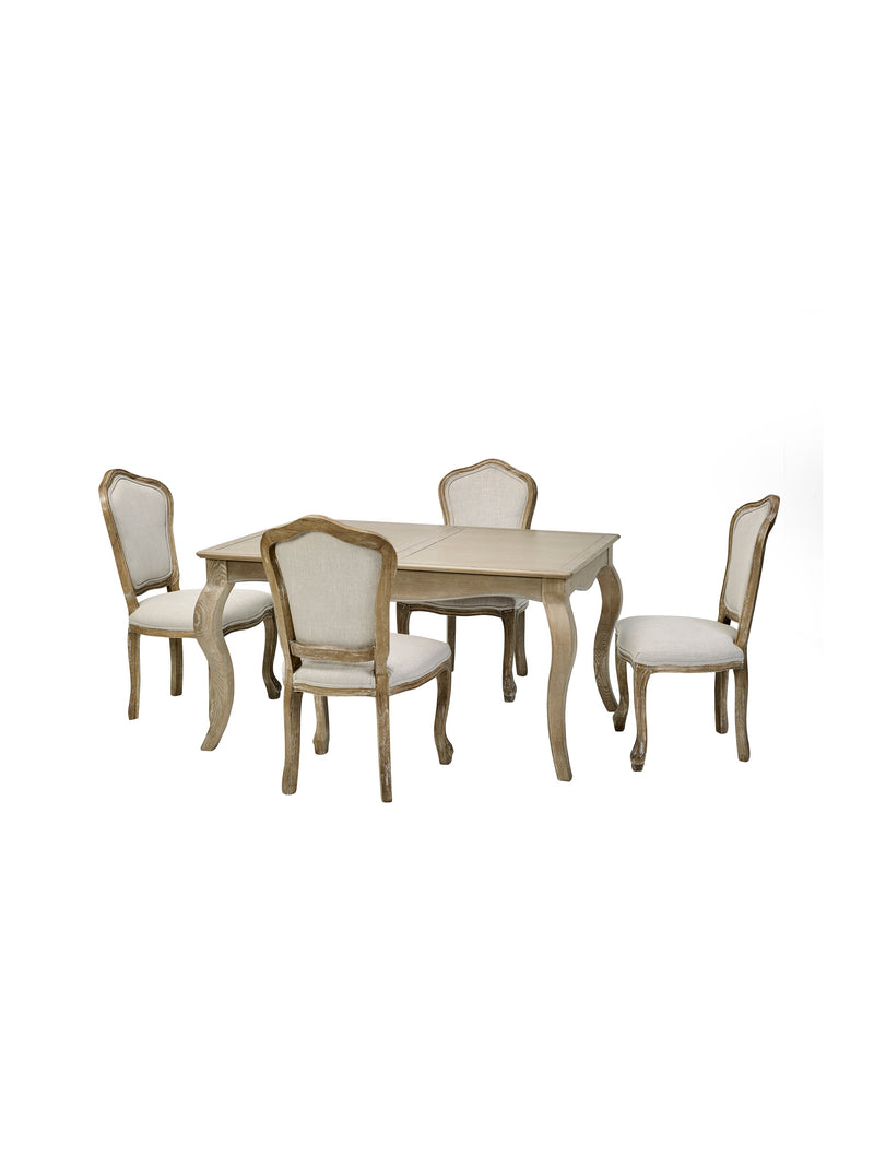 Camille French Style Rectangular 4–6 Seater Extending Dining Table – Limed Oak – alternate view