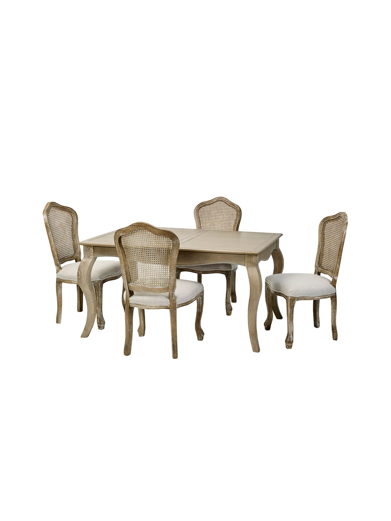 Camille French Style Rectangular 4–6 Seater Extending Dining Table – Limed Oak – alternate view