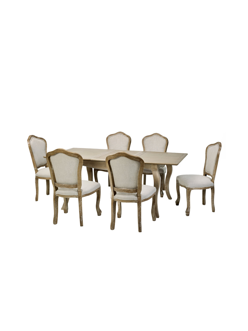 Camille French Style Rectangular 4–6 Seater Extending Dining Table – Limed Oak – alternate view