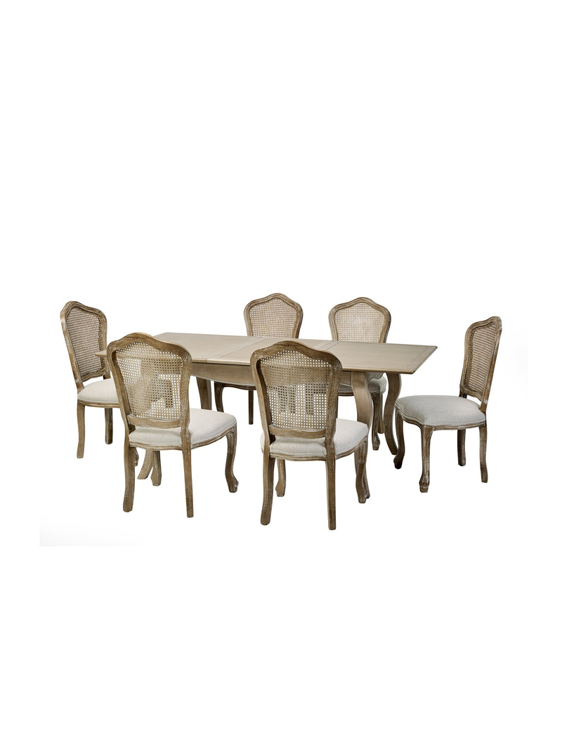 Camille French Style Rectangular 4–6 Seater Extending Dining Table – Limed Oak – alternate view