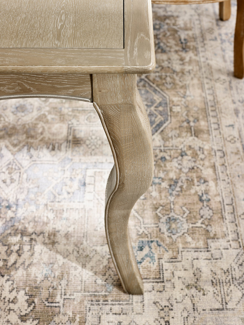 Camille French Style Rectangular 4–6 Seater Extending Dining Table – Limed Oak – alternate view