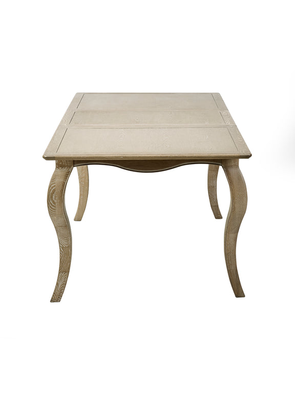 Camille French Style Rectangular 4–6 Seater Extending Dining Table – Limed Oak – alternate view