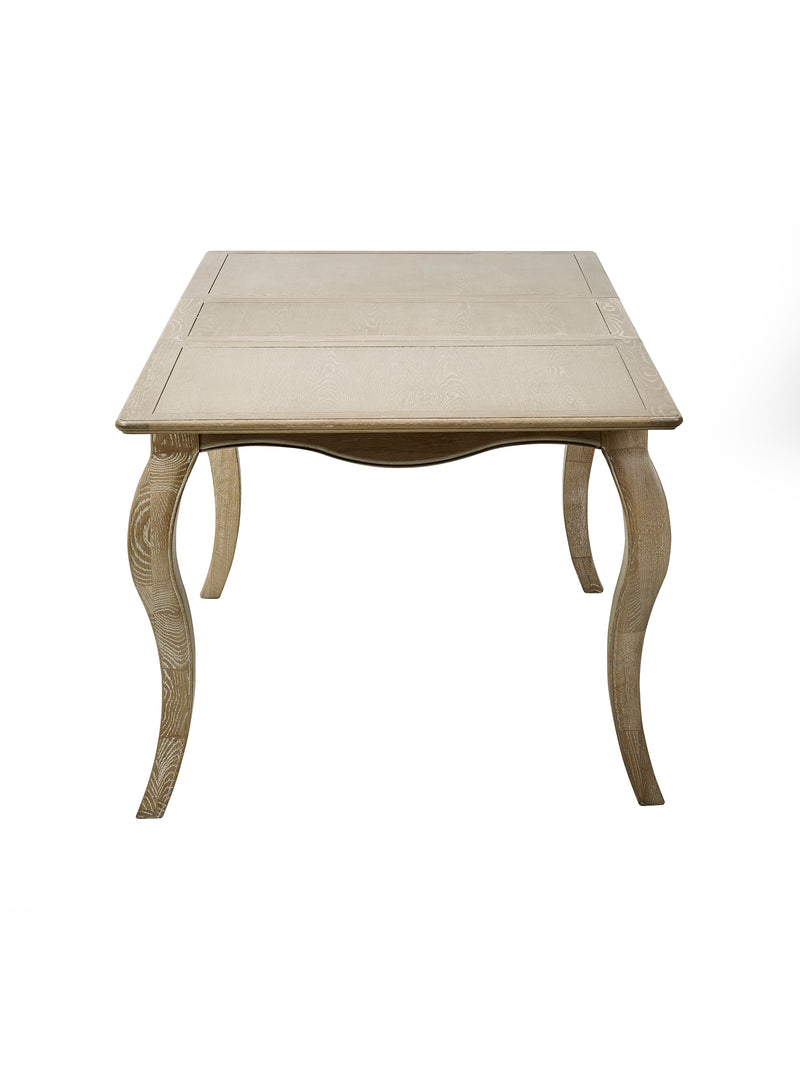 Camille French Style Rectangular 4–6 Seater Extending Dining Table – Limed Oak – alternate view