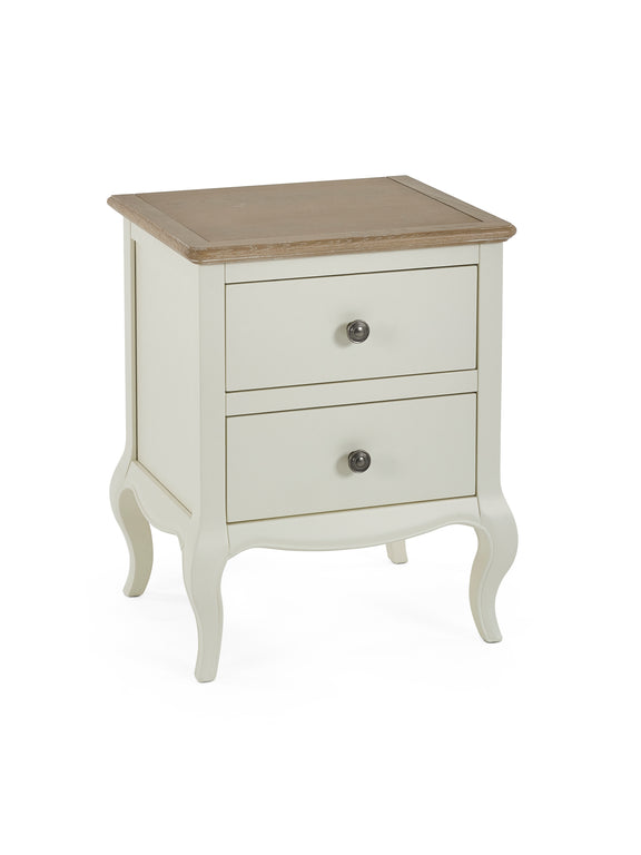 Camille ivory and limed oak bedside table detail