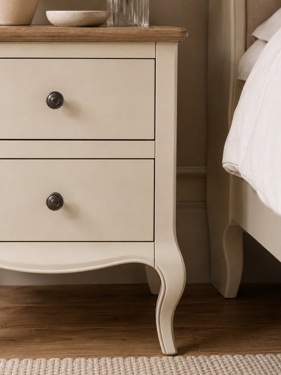 Camille bedside table handle and drawer detail