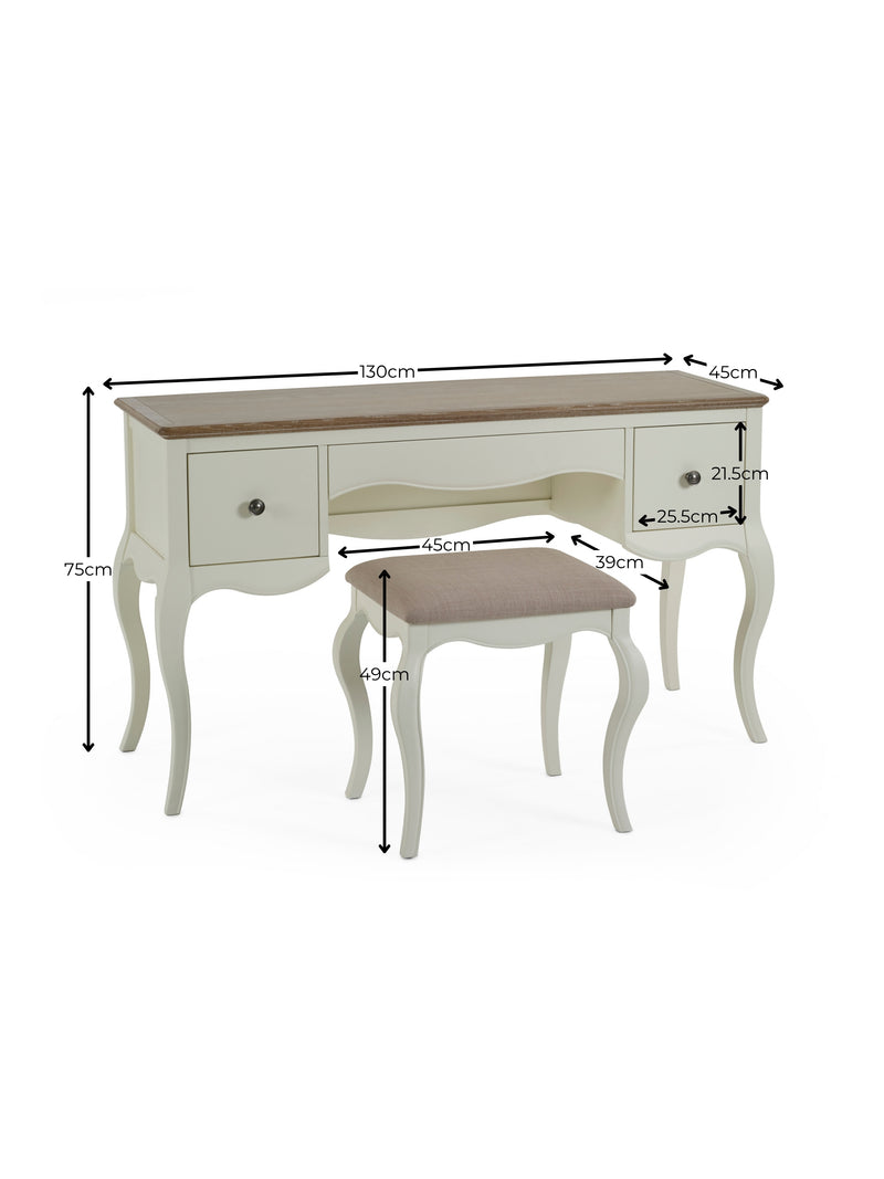 Camille dressing table dimensions diagram