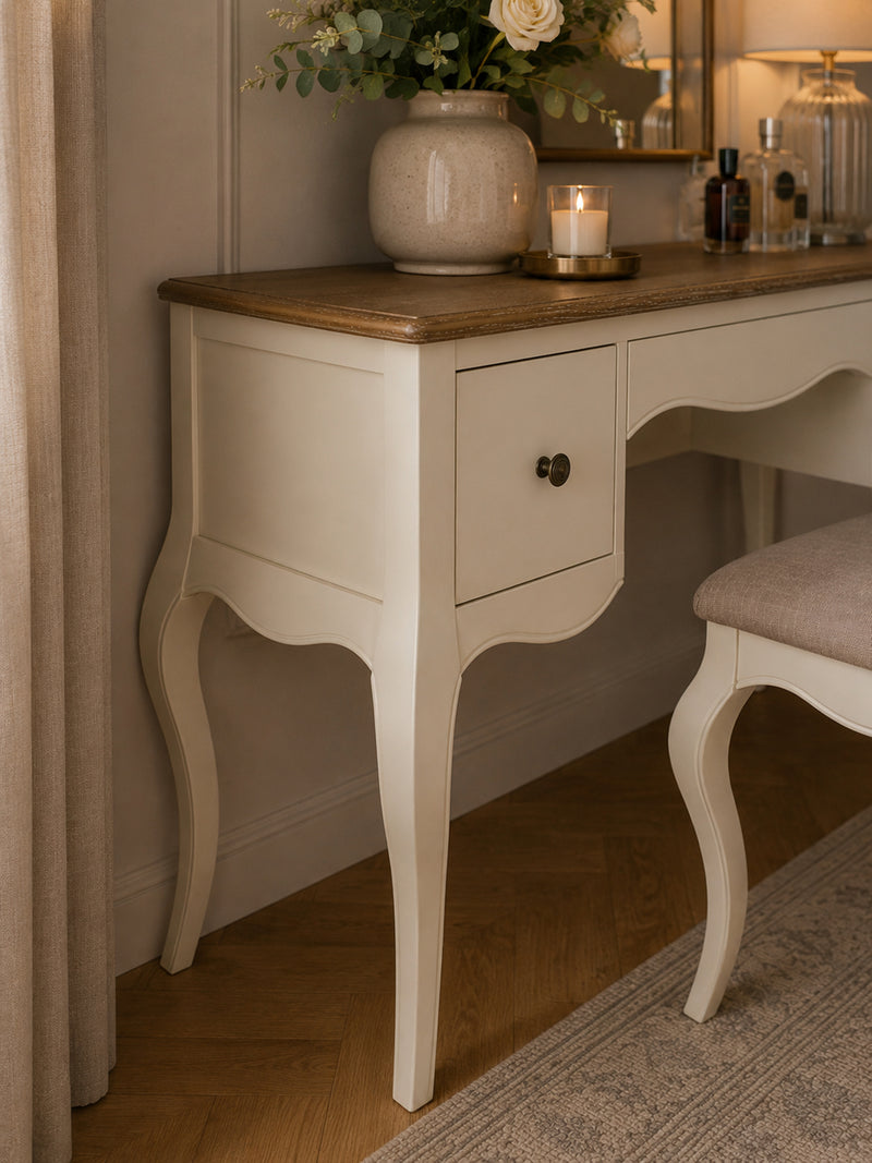 Camille upholstered stool detail