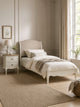 Camille Single ivory and oatmeal linen bed