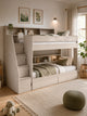Camelot Nordic White Bunk Bed with Stairs and Storage – styled room view