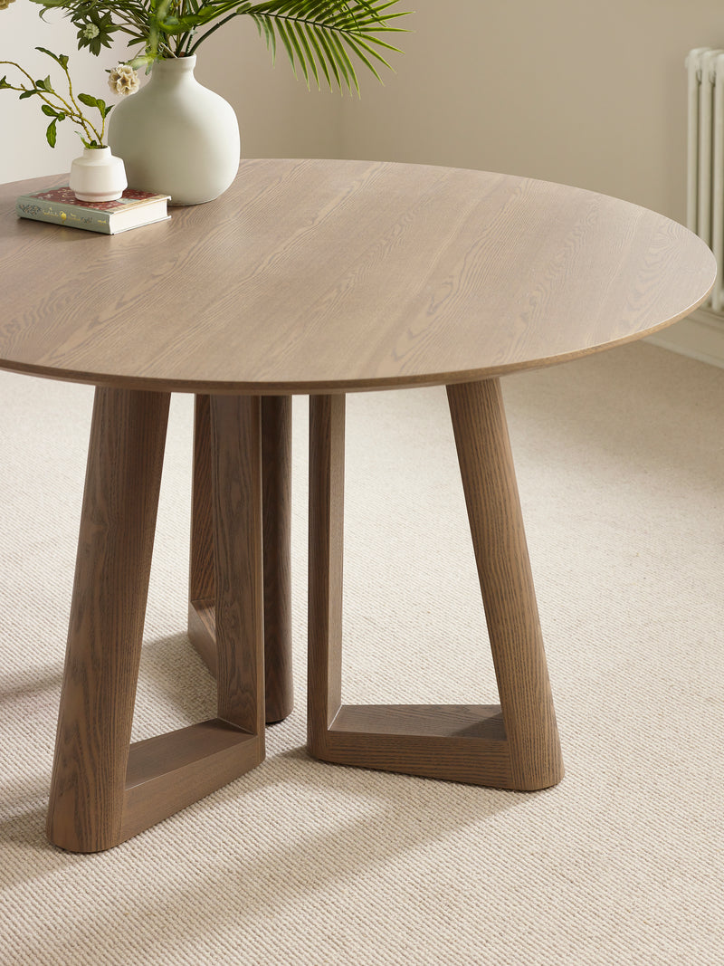 Caravelle Round 4 Seater Dining Table – Smokey Oak Effect – alternate view