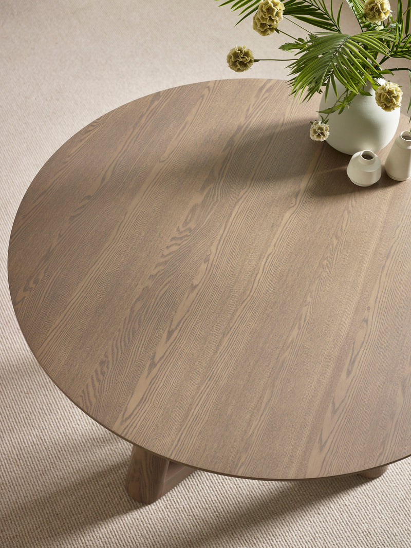 Caravelle Round 4 Seater Dining Table – Smokey Oak Effect – alternate view