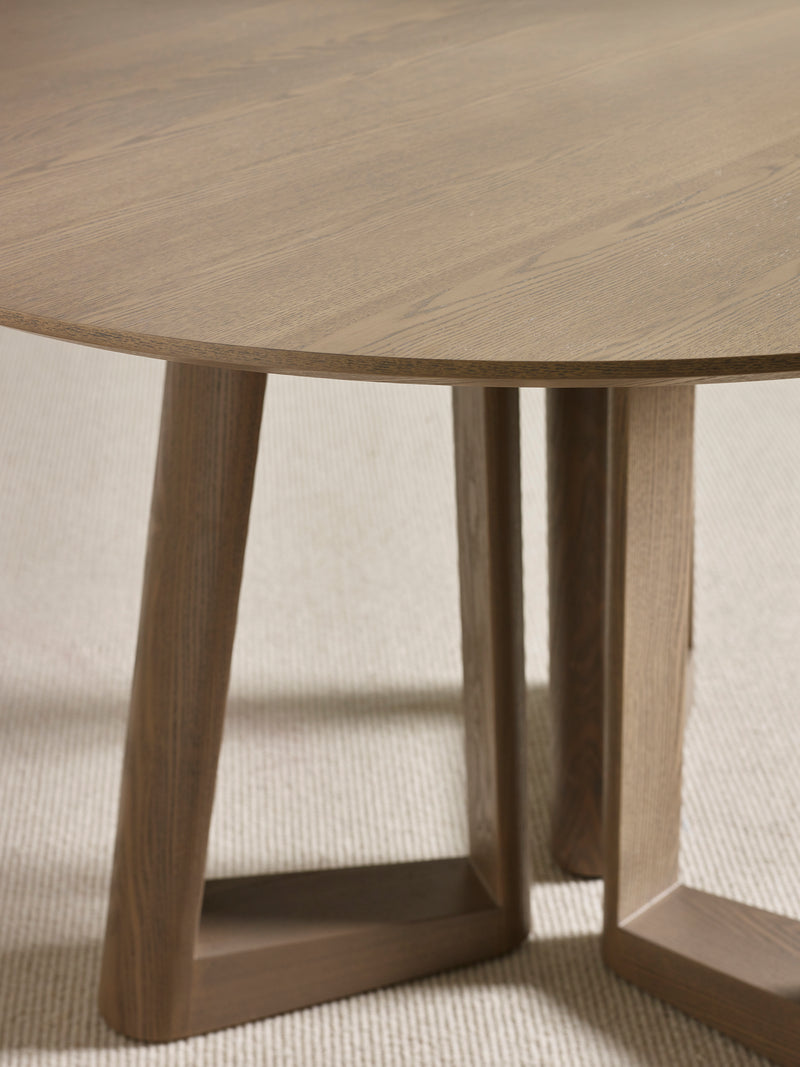 Caravelle Round 4 Seater Dining Table – Smokey Oak Effect – alternate view