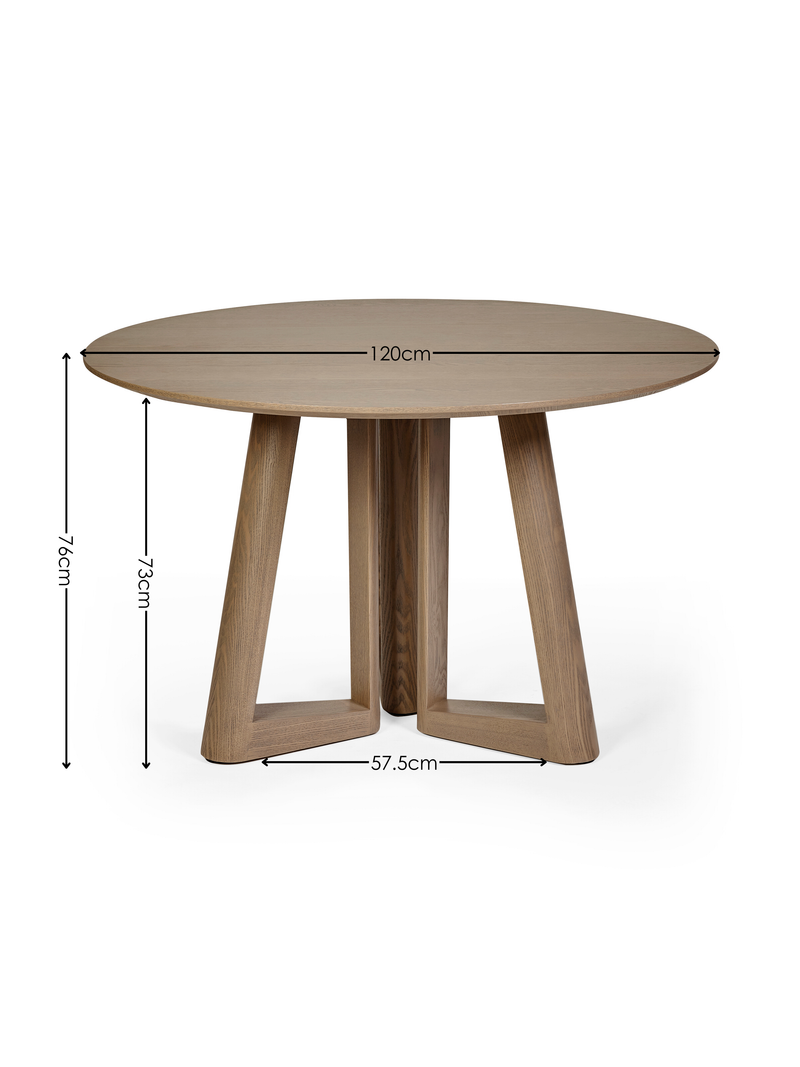 Caravelle Round 4 Seater Dining Table – Smokey Oak Effect – alternate view