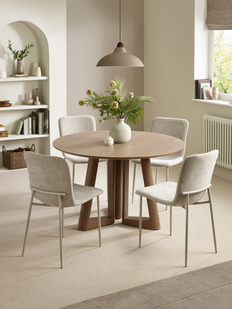 Caravelle Round 4 Seater Dining Table – Smokey Oak Effect – alternate view